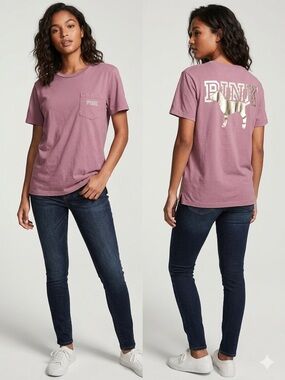PINK Victoria's Secret women’s Pocket Tee - Mauve Purple